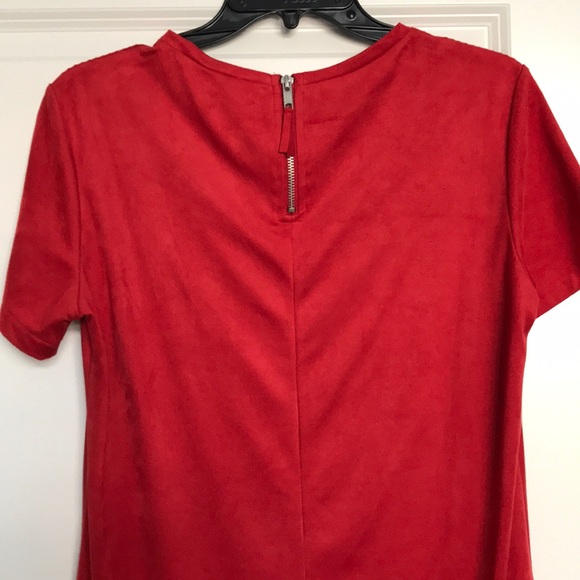 Zara Red Suede Dress - Picture 5 of 7